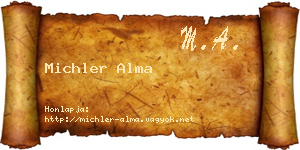 Michler Alma névjegykártya